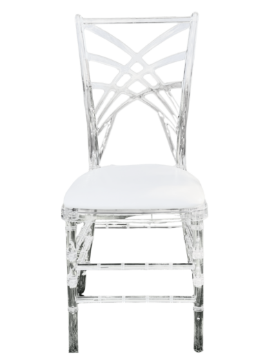 Clear dining chair rental for weddings and events in Orlando