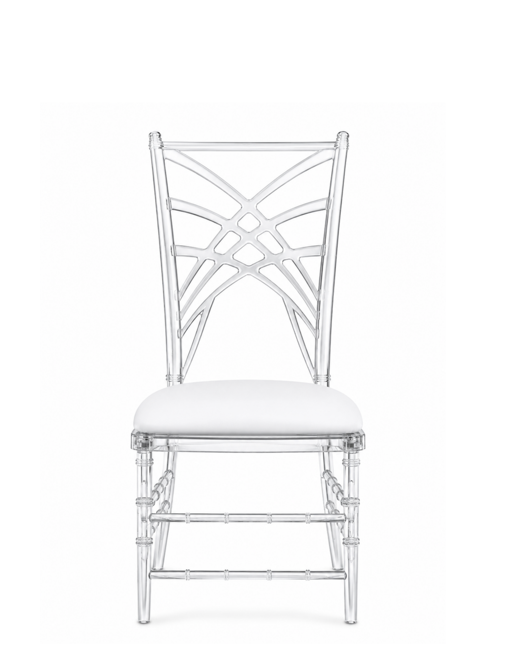 Clear acrylic modern Chiavari chair rental in Orlando for luxury weddings and upscale events.