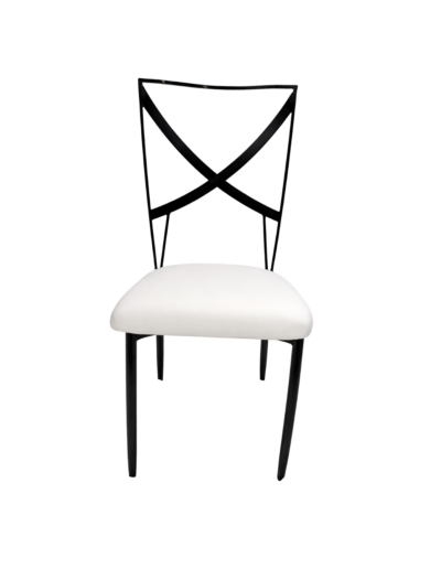 Onyx Luna black dining chair rental for weddings and events in Orlando
