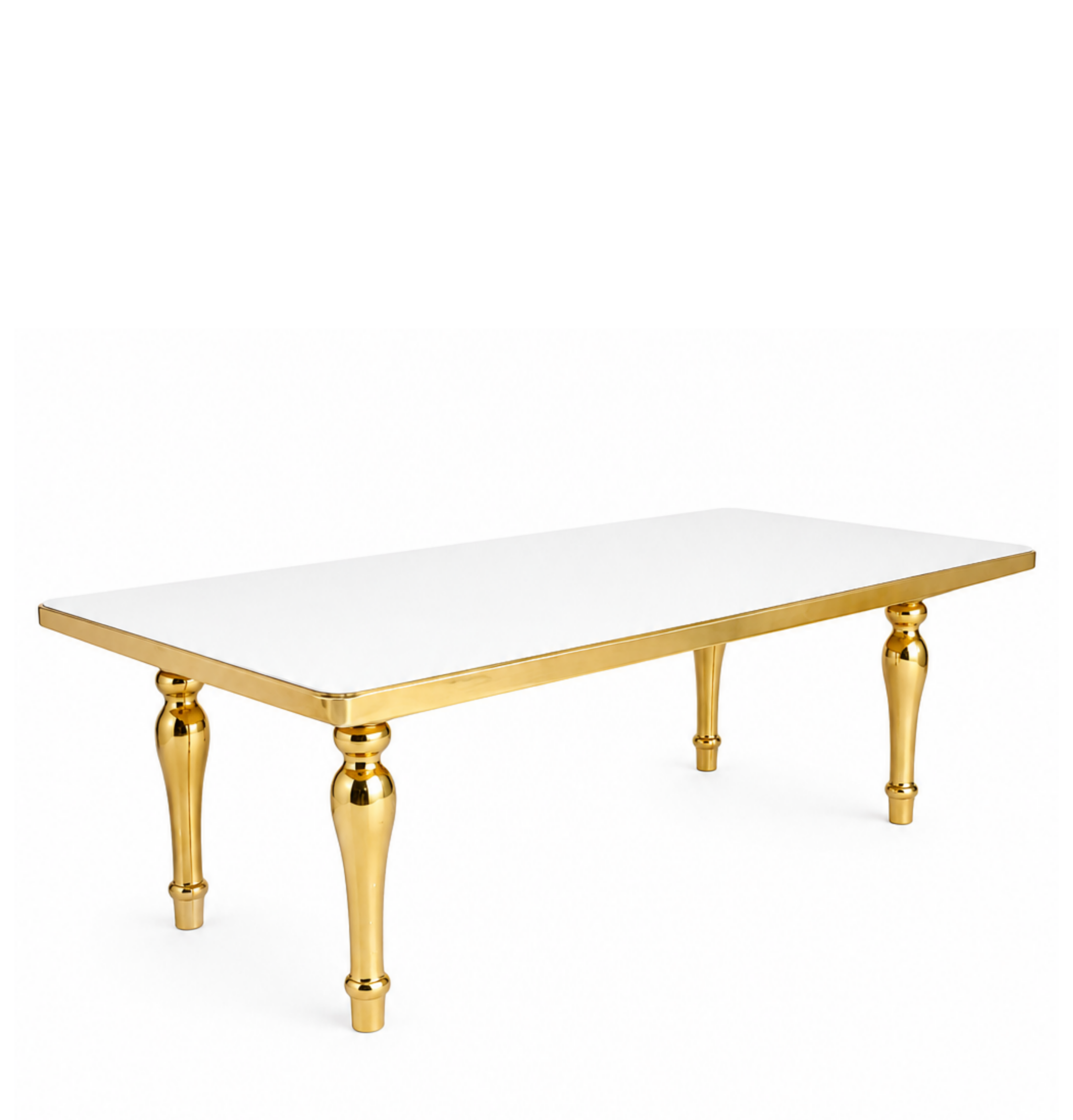 Signature gold estate table for luxury wedding reception in Orlando Florida