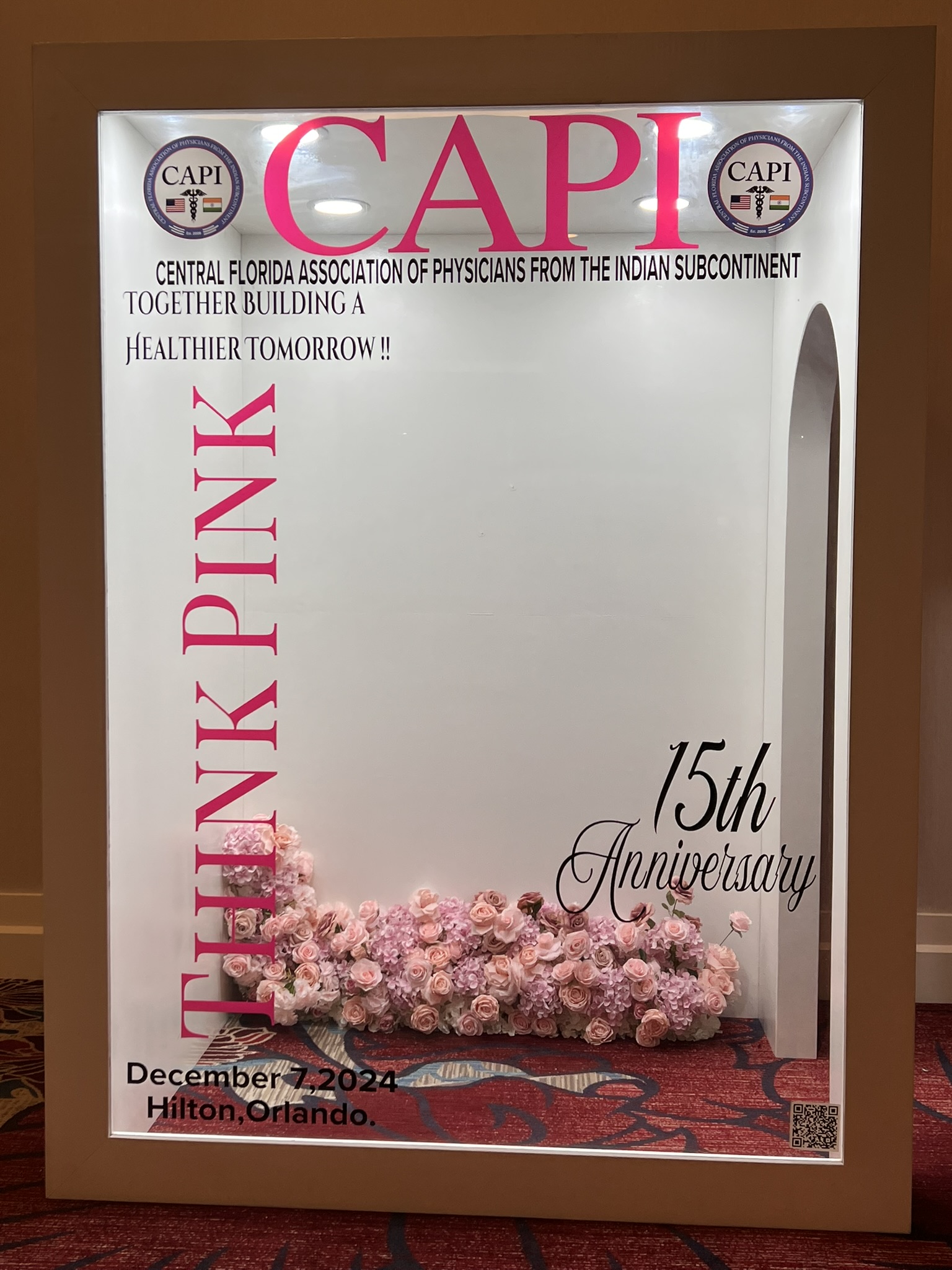 Custom pink BLux Magazine Photo Experience at an event